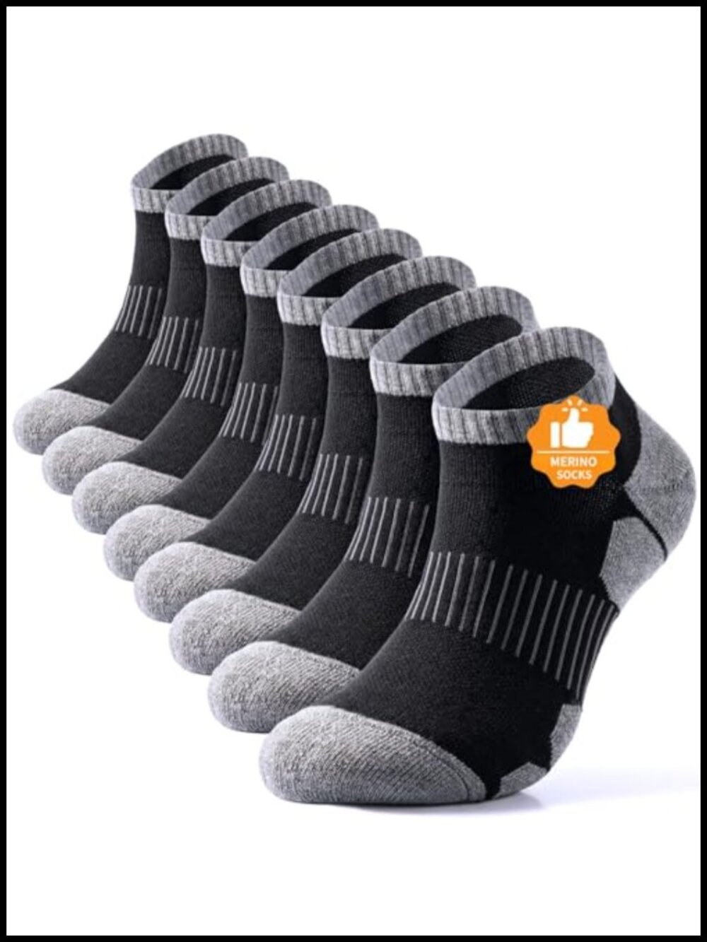 Merino Wool Ankle Running Hiking Socks Compression Support Breathable Cushioned